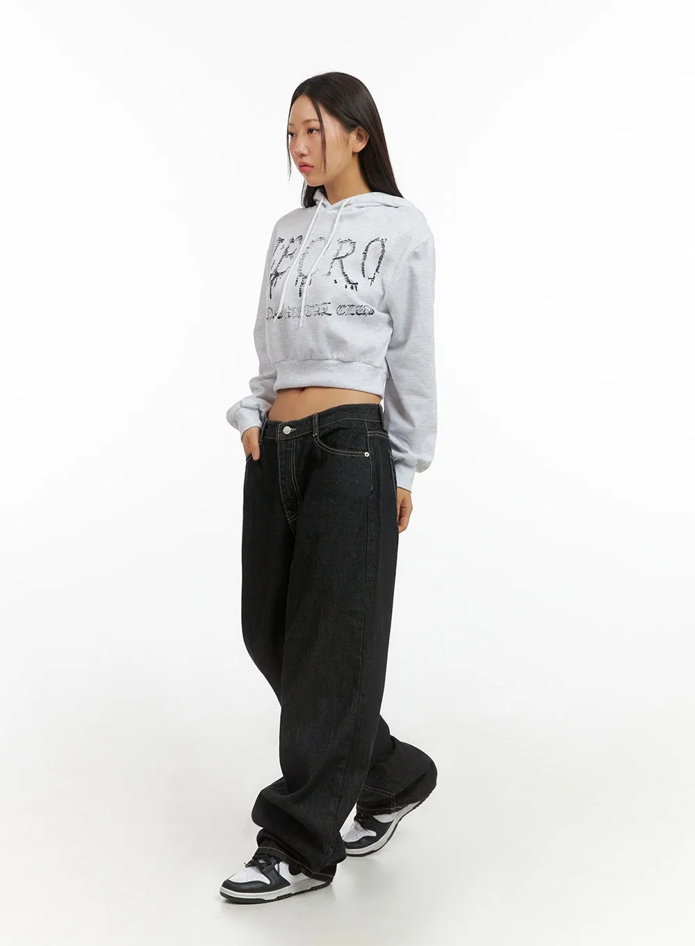 Acubi Graphic Crop Hoodie IS402
