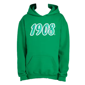 AKA Embroidered Satin 1908 Green Hooded Sweatshirt