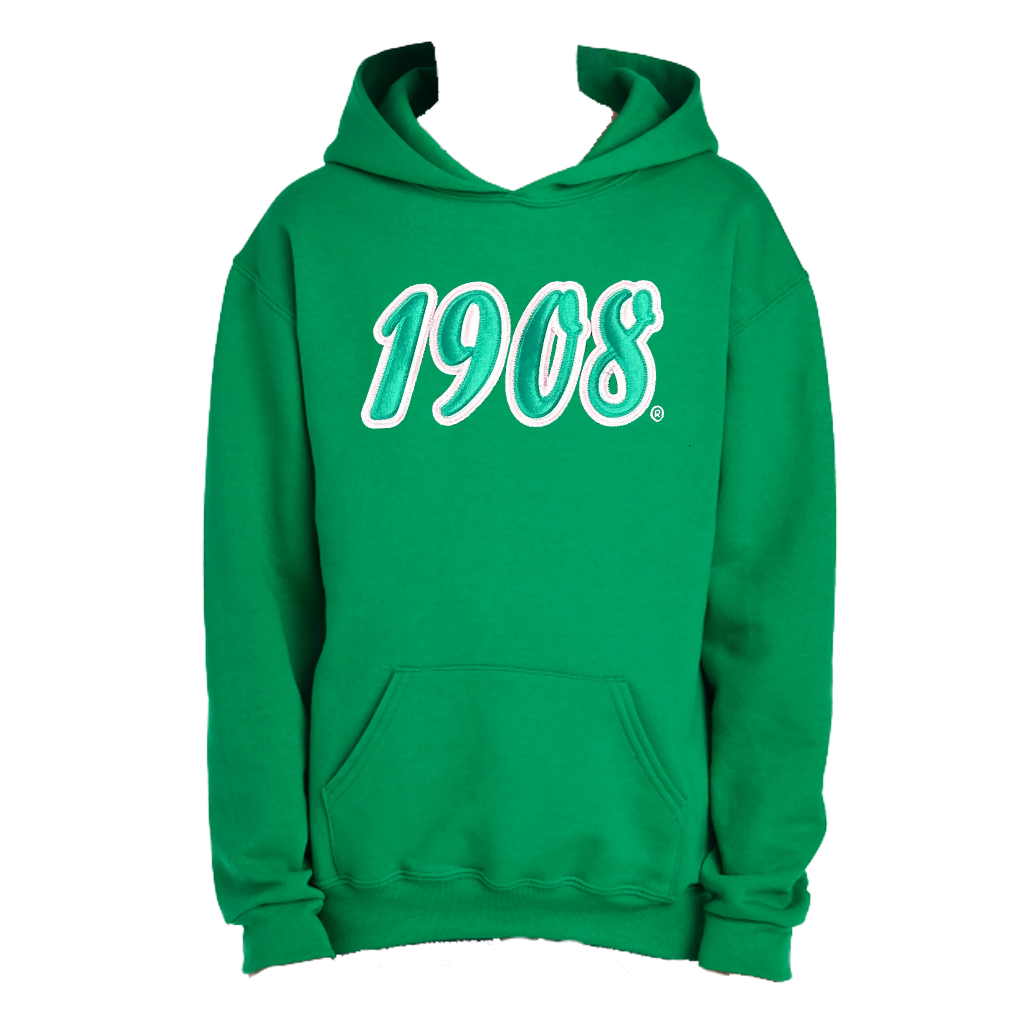 AKA Embroidered Satin 1908 Green Hooded Sweatshirt
