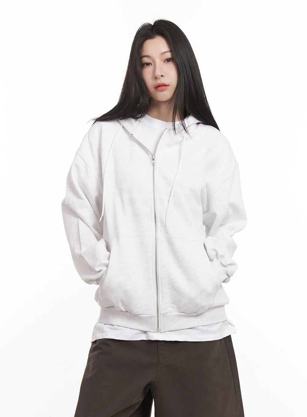 Basic Oversized Zip-Up Hoodie CM517
