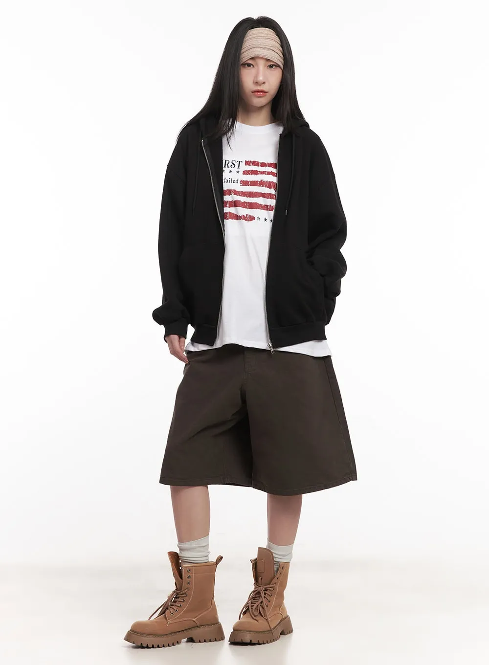 Basic Oversized Zip-Up Hoodie CM517