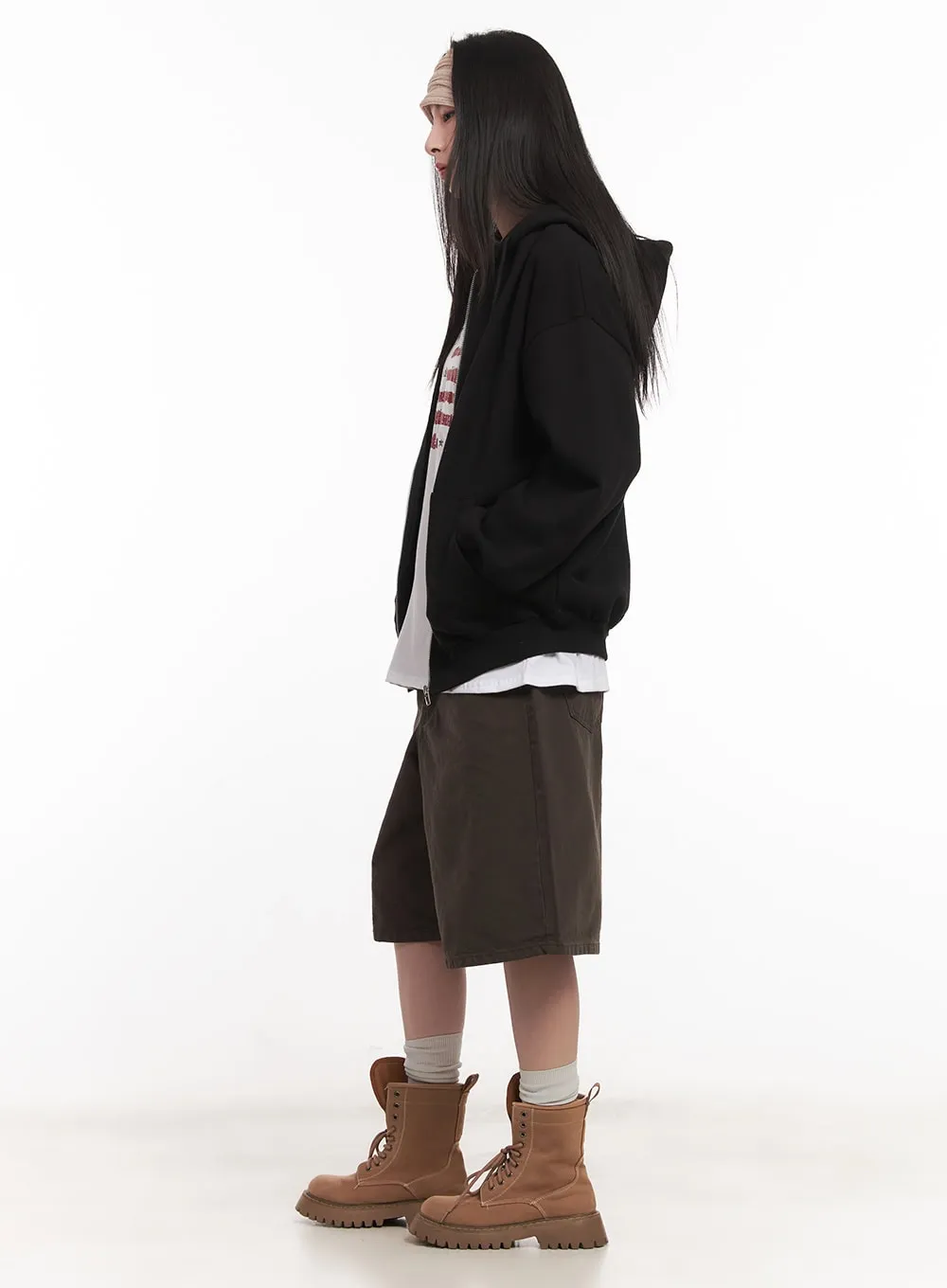 Basic Oversized Zip-Up Hoodie CM517