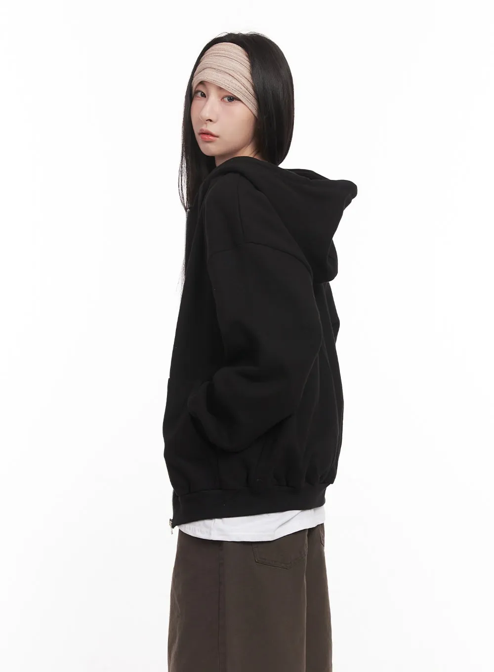 Basic Oversized Zip-Up Hoodie CM517