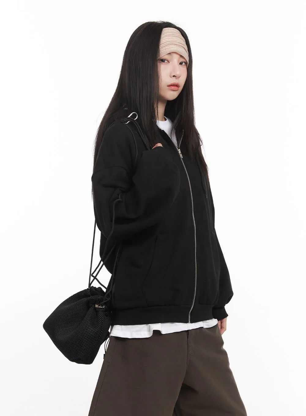 Basic Oversized Zip-Up Hoodie CM517