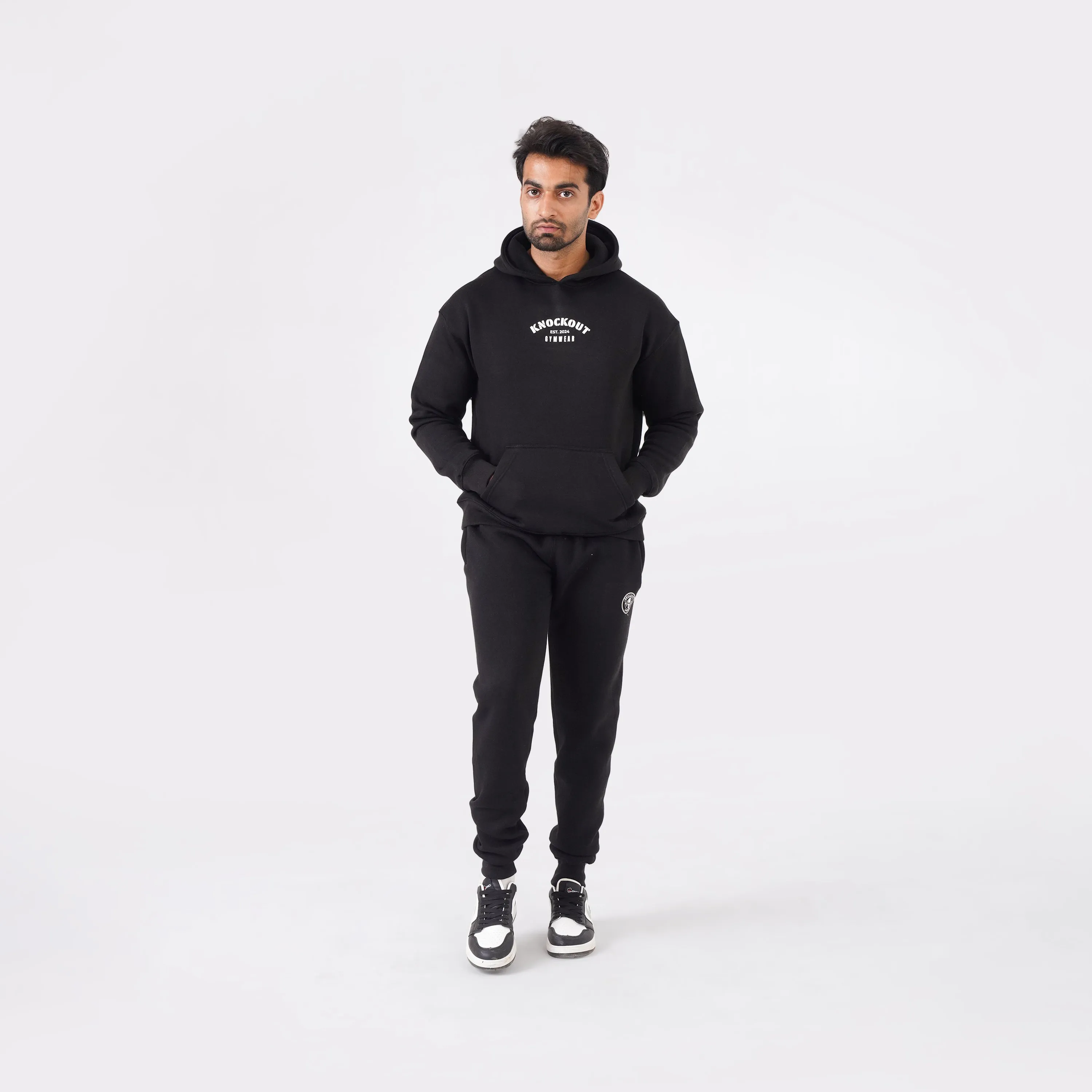Black Cotton Oversized Hoodie (300 GSM)