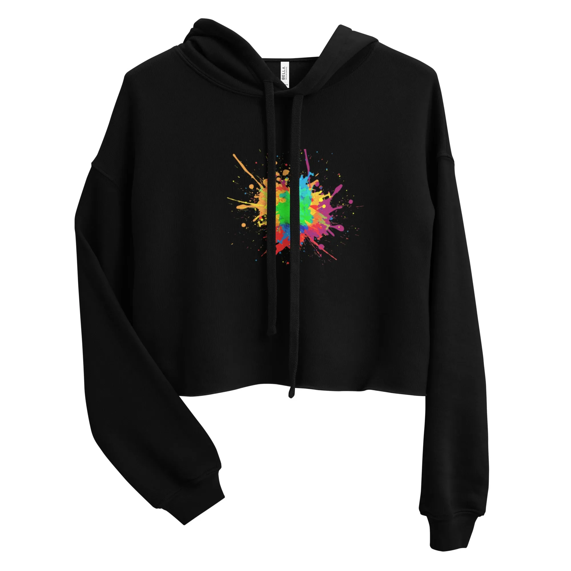 Black Splash Crop Hoodie