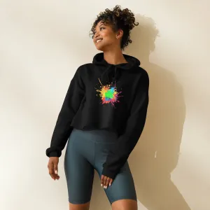 Black Splash Crop Hoodie