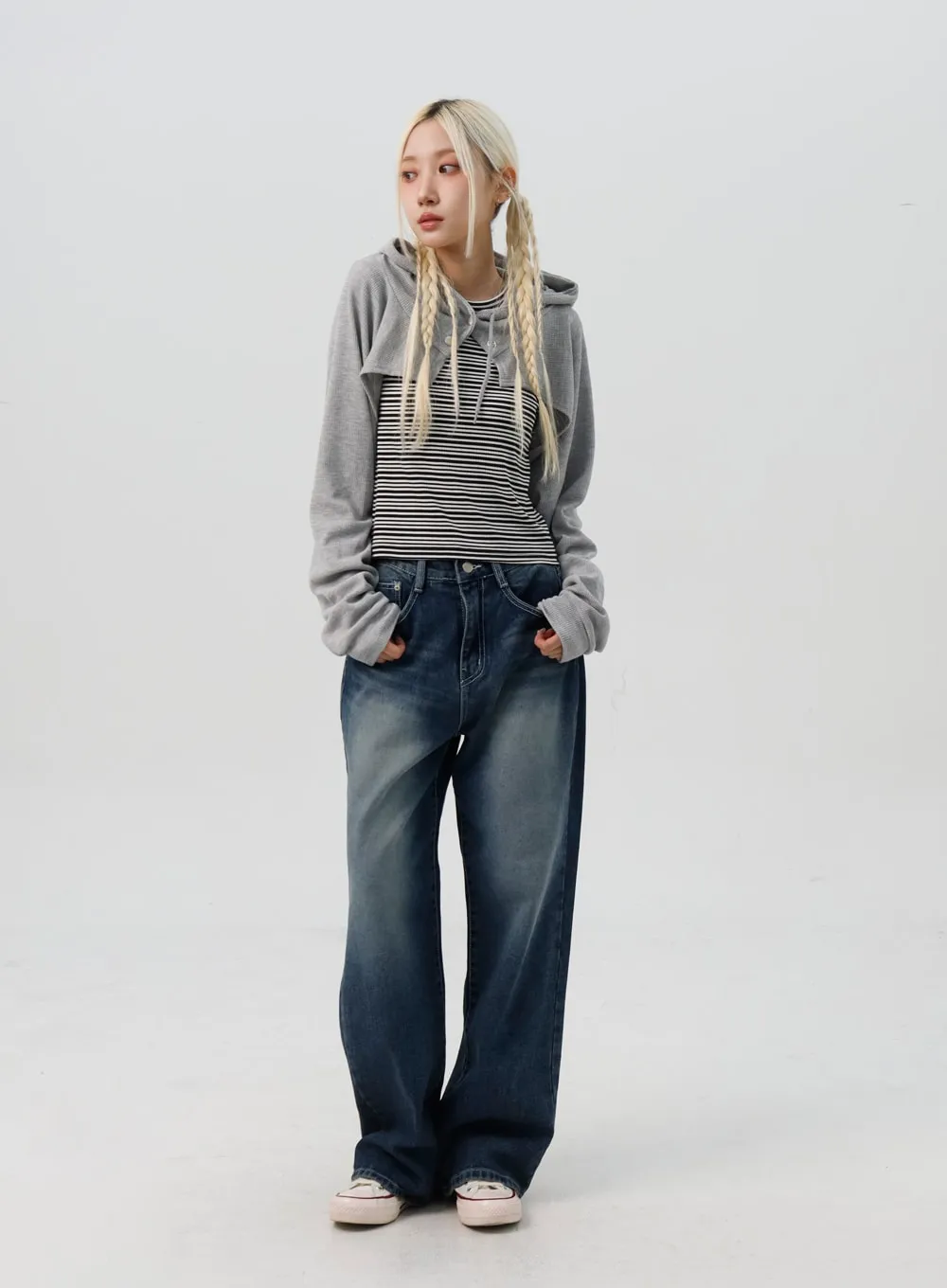 Bolero Style Cropped Hoodie IS311