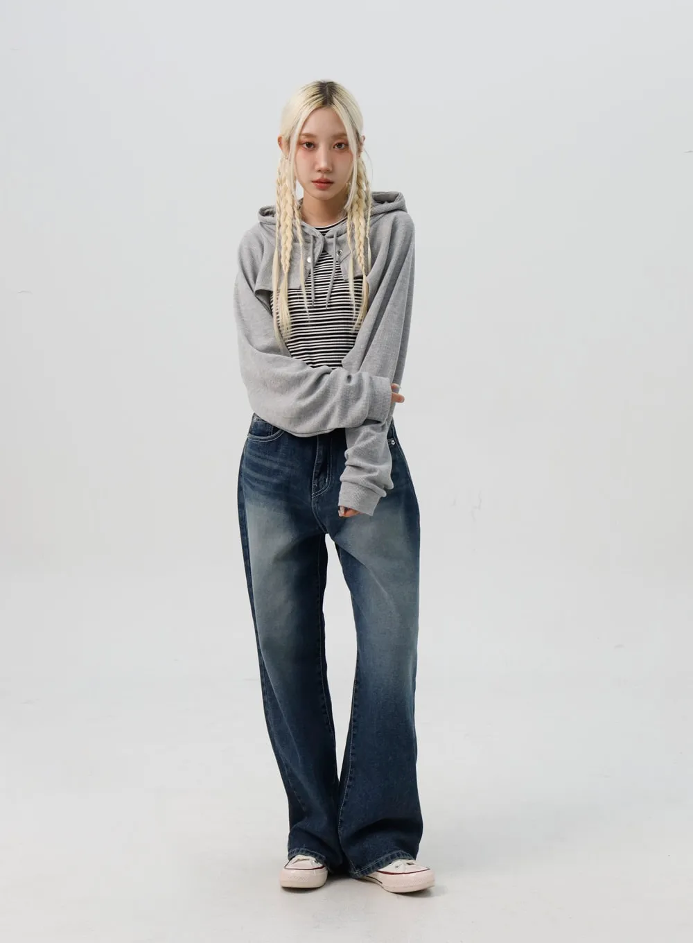Bolero Style Cropped Hoodie IS311