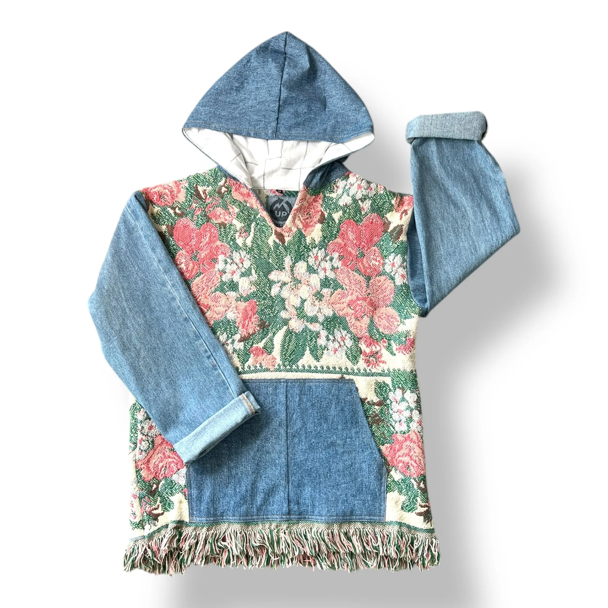 Denim Tapestry Hoodie - Medium Unisex