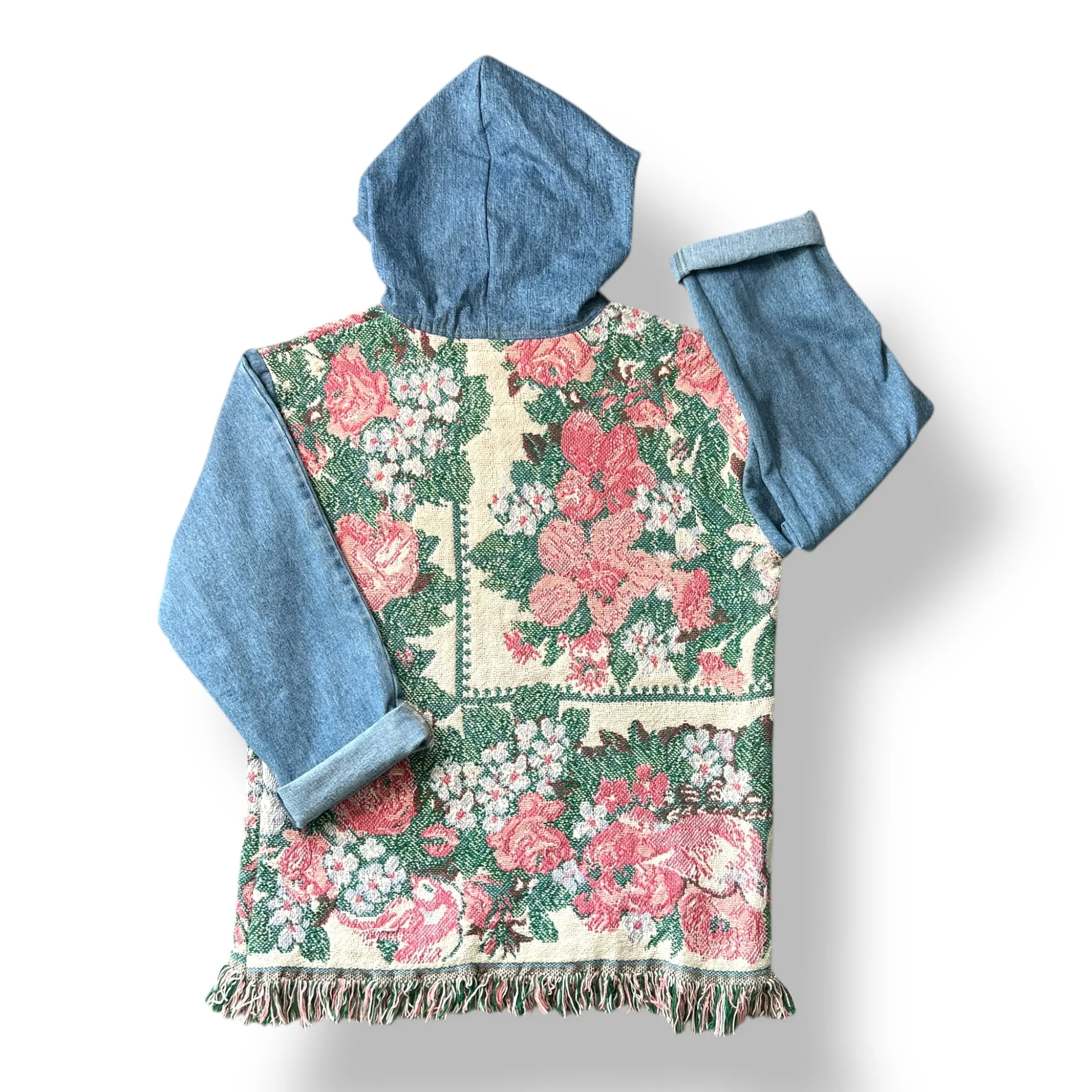 Denim Tapestry Hoodie - Medium Unisex