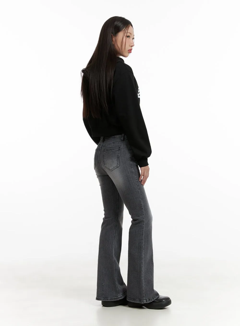 Graphic Cropped Sweat Hoodie CL431