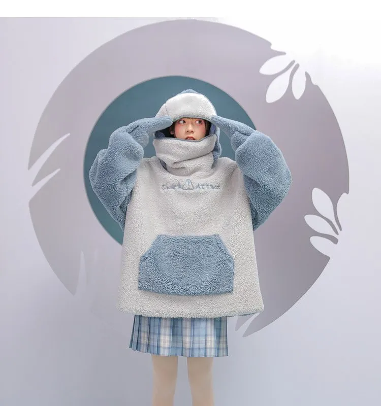 Kawaii Shark Zipper Hoodie