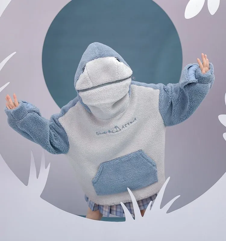 Kawaii Shark Zipper Hoodie