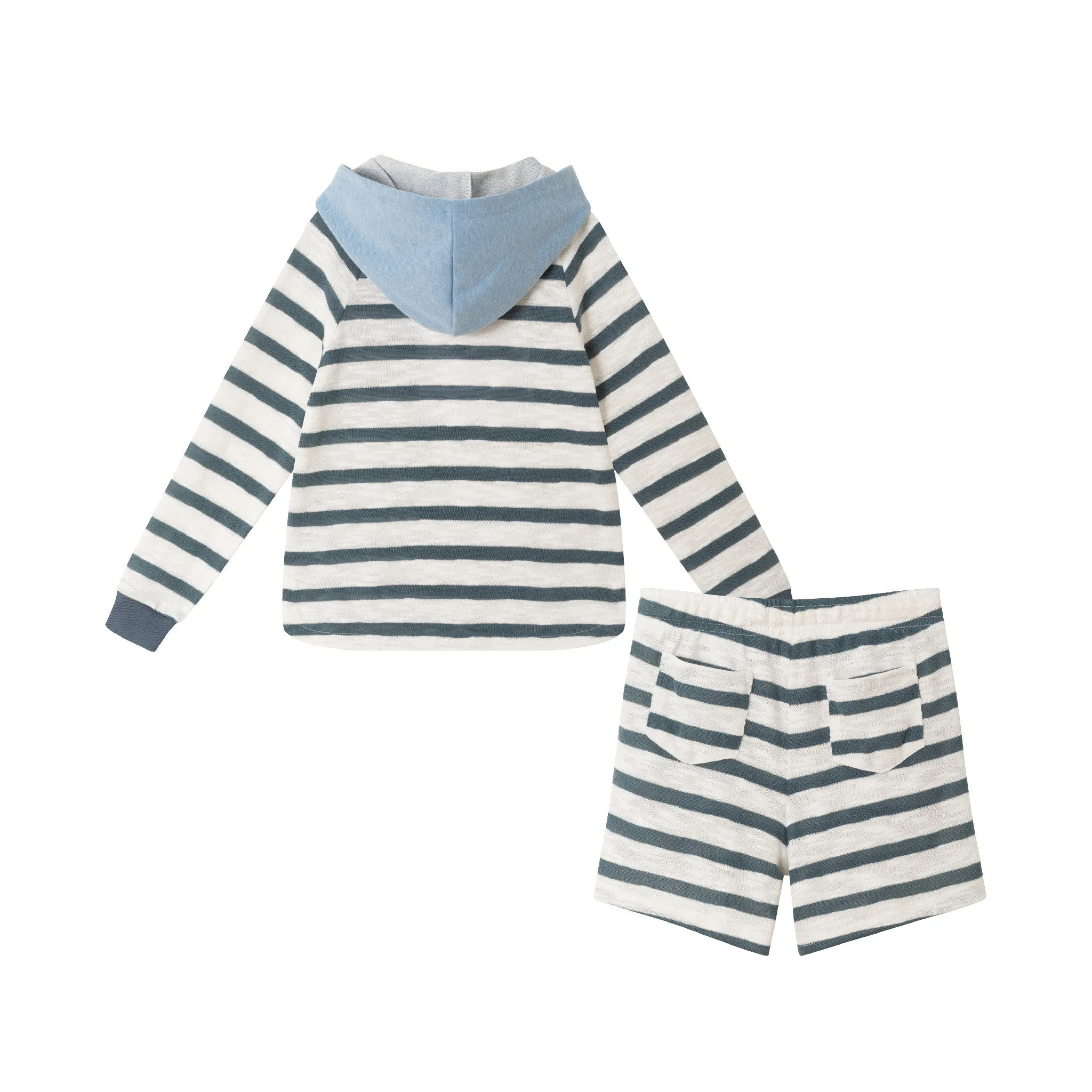 Kids (2-7) Textured Stripe Lounge Set | Blue Striped