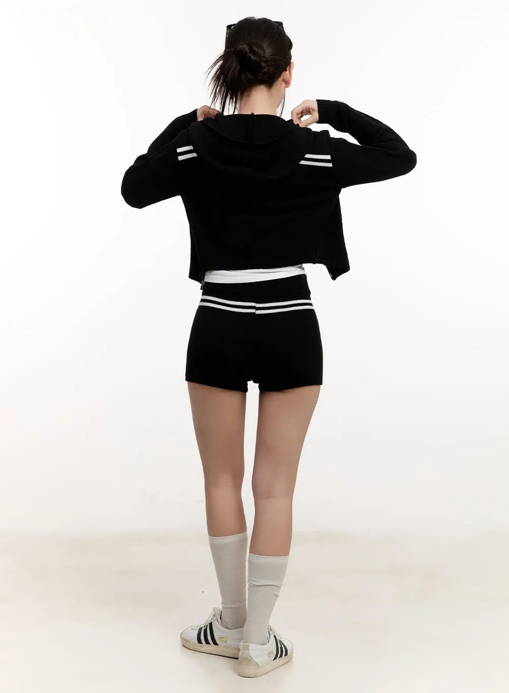 Knitted Striped Zip-Up Hoodie CM507