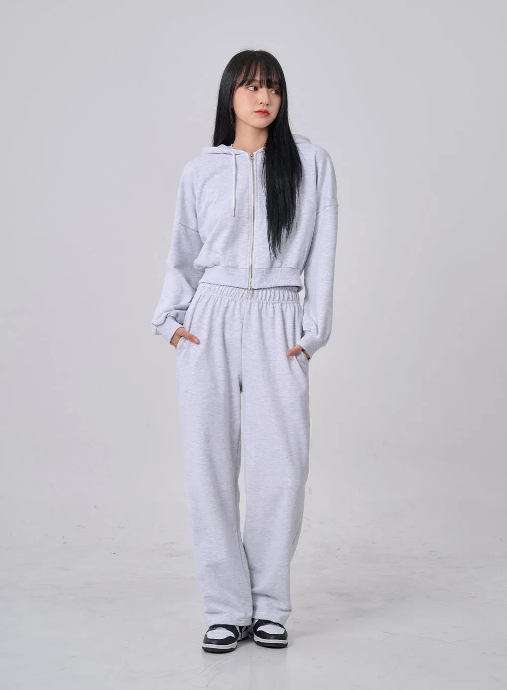 Lewkin Soft Basic Two Way Hoodie Zip Up C1210