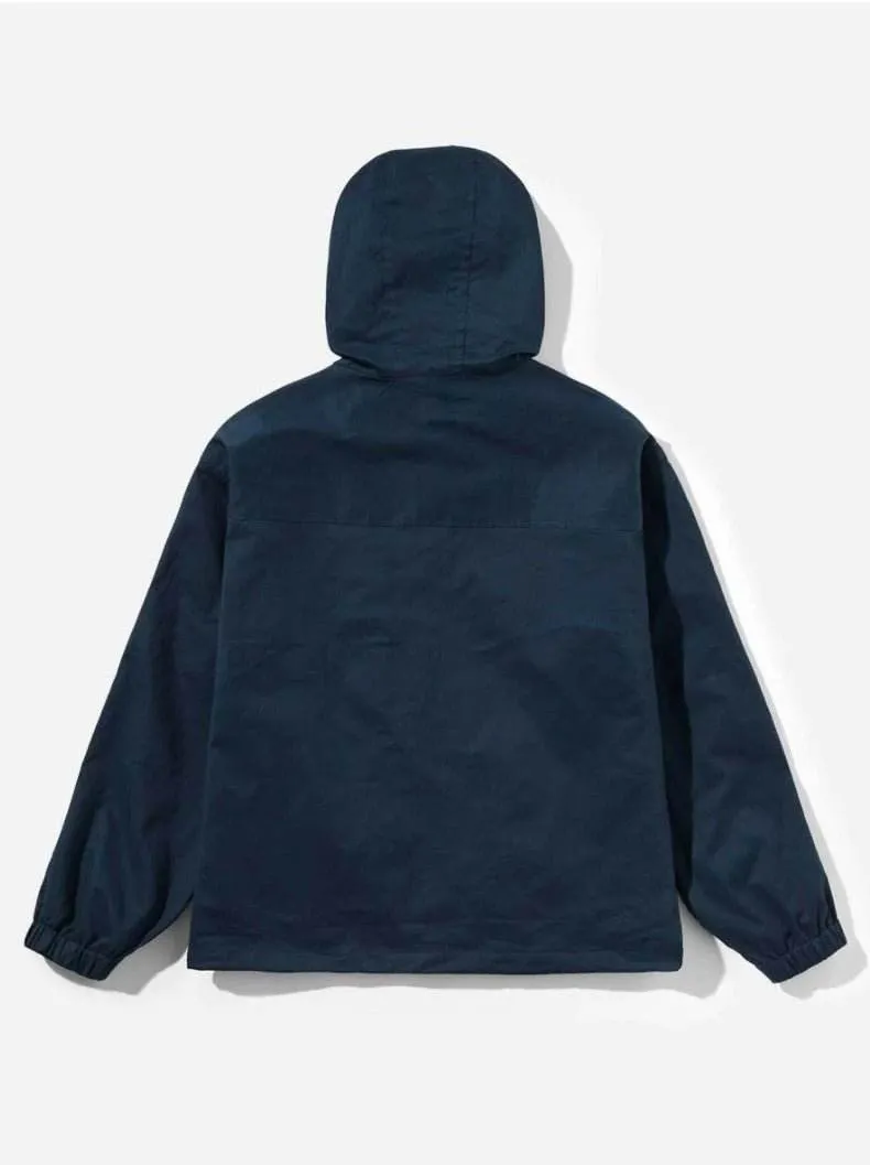 Men Button & Pocket Up Hoodie Striped Coat