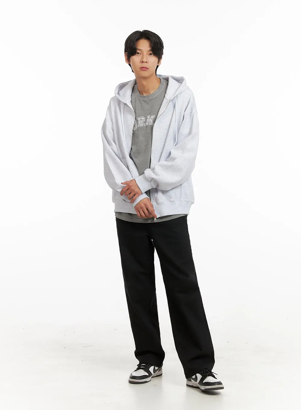 Men's Basic Hoodie Jacket (White) IY416
