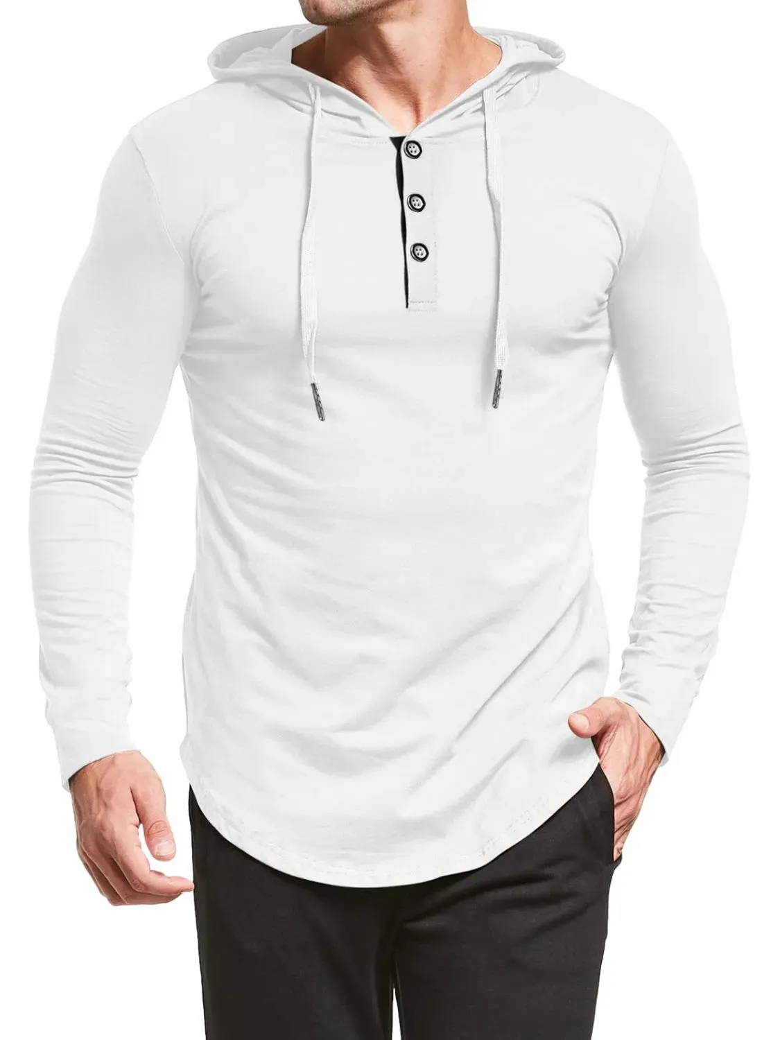 Men's Plus Size Drawstring Long Sleeve Hoodie