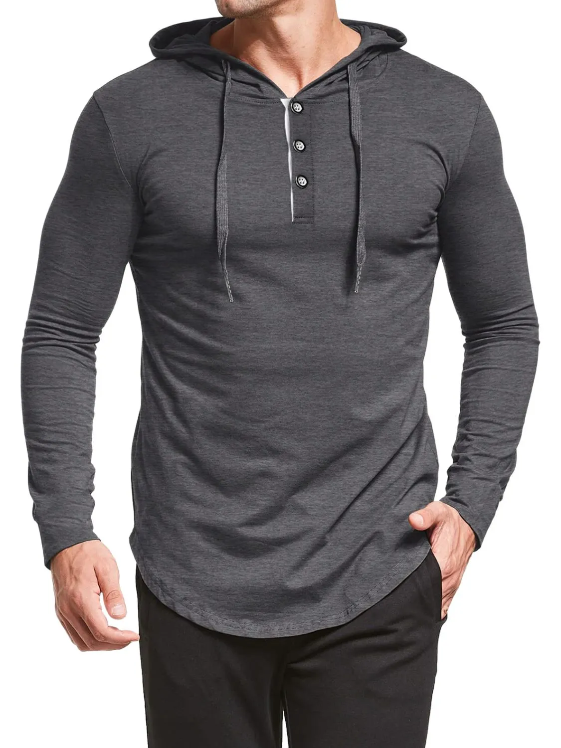 Men's Plus Size Drawstring Long Sleeve Hoodie
