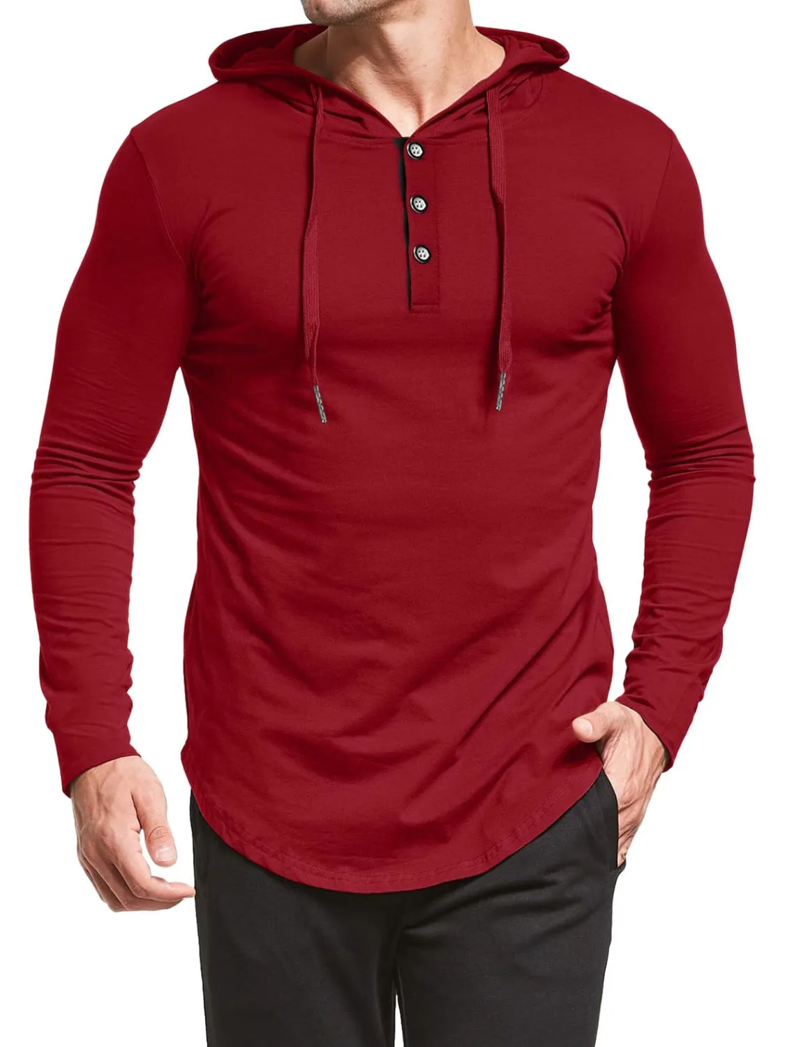 Men's Plus Size Drawstring Long Sleeve Hoodie