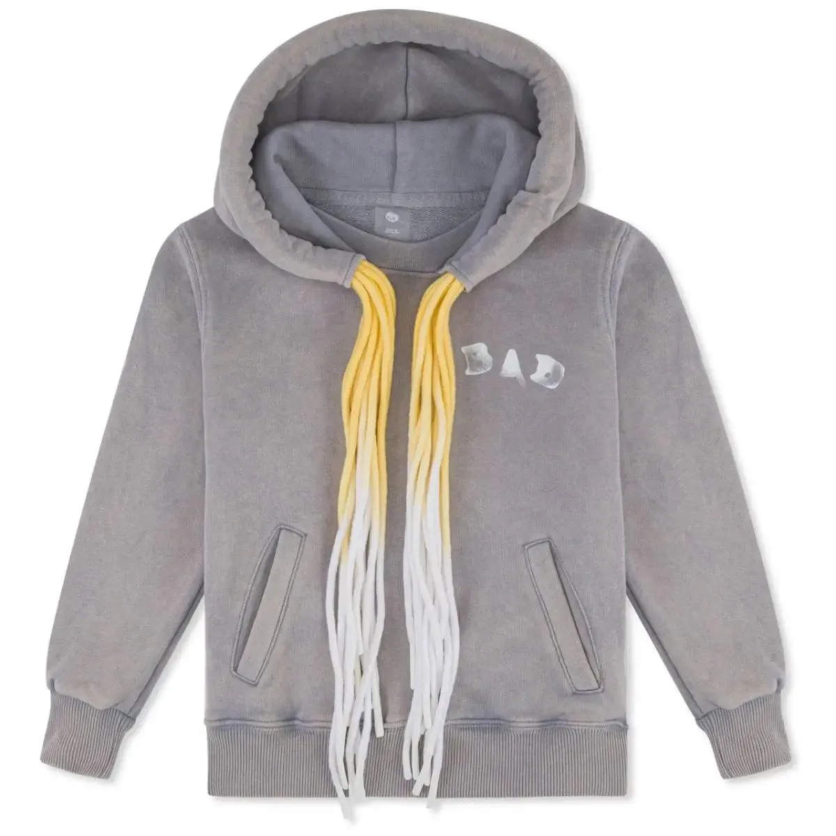Multi Cord "BAD" Kids Hoodie - Washed Grey