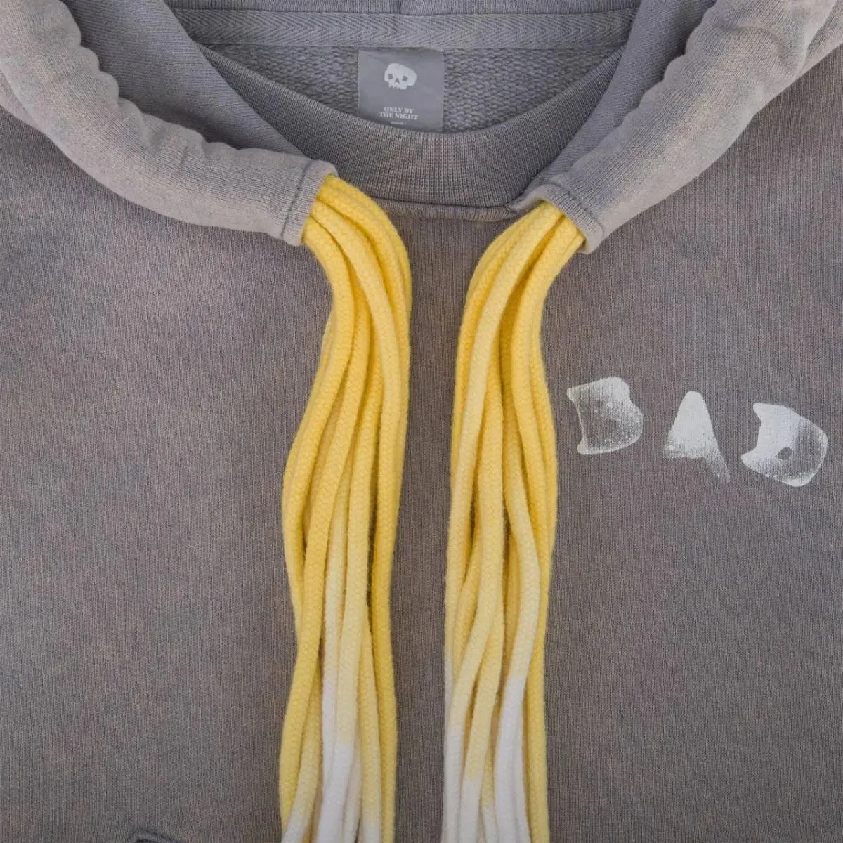 Multi Cord "BAD" Kids Hoodie - Washed Grey
