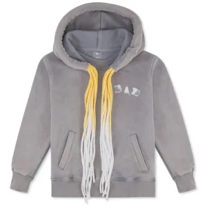 Multi Cord "BAD" Kids Hoodie - Washed Grey
