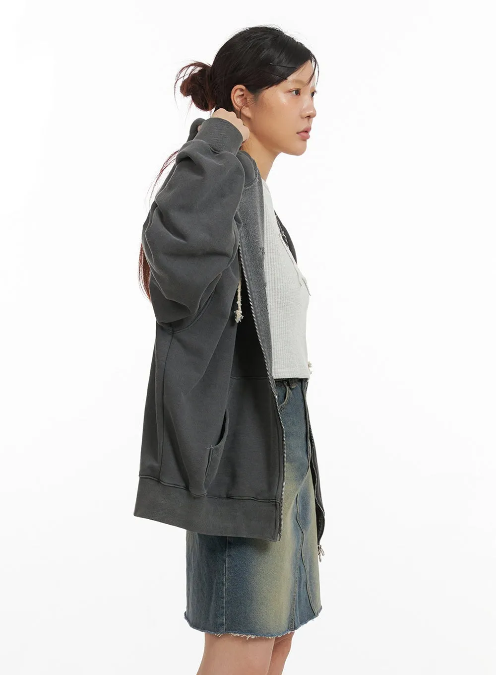 Oversized Zip-Up Hoodie IY410