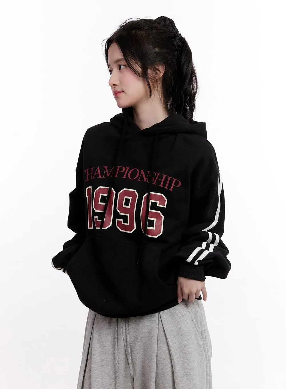 "1996" Graphic Oversized Hoodie CM526