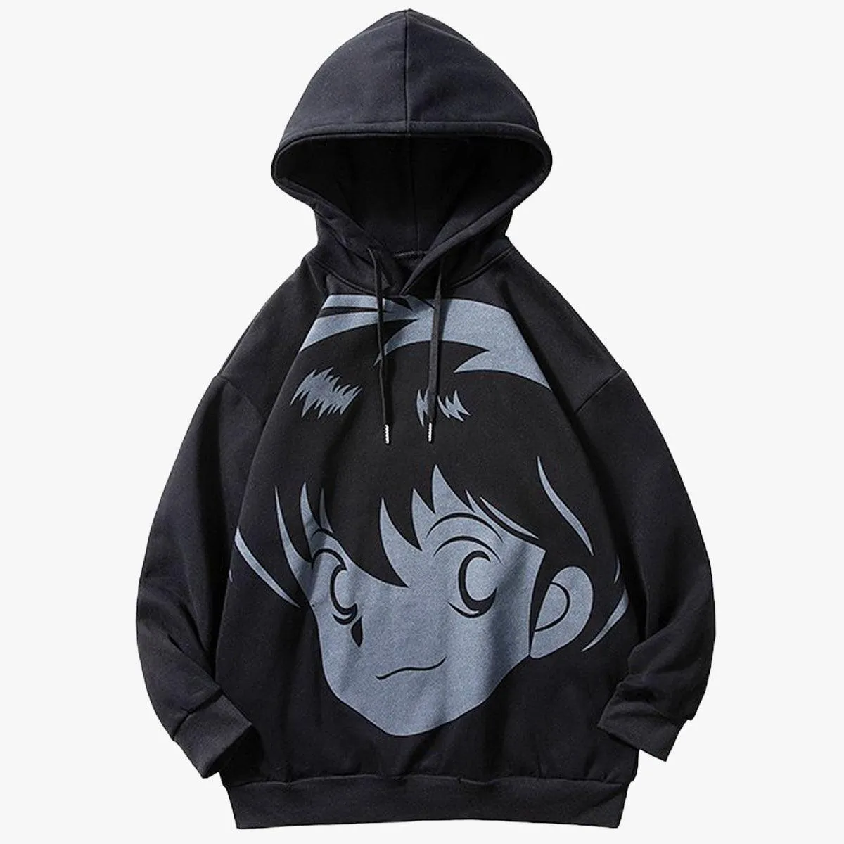 Retro Anime Face Oversized Hoodie