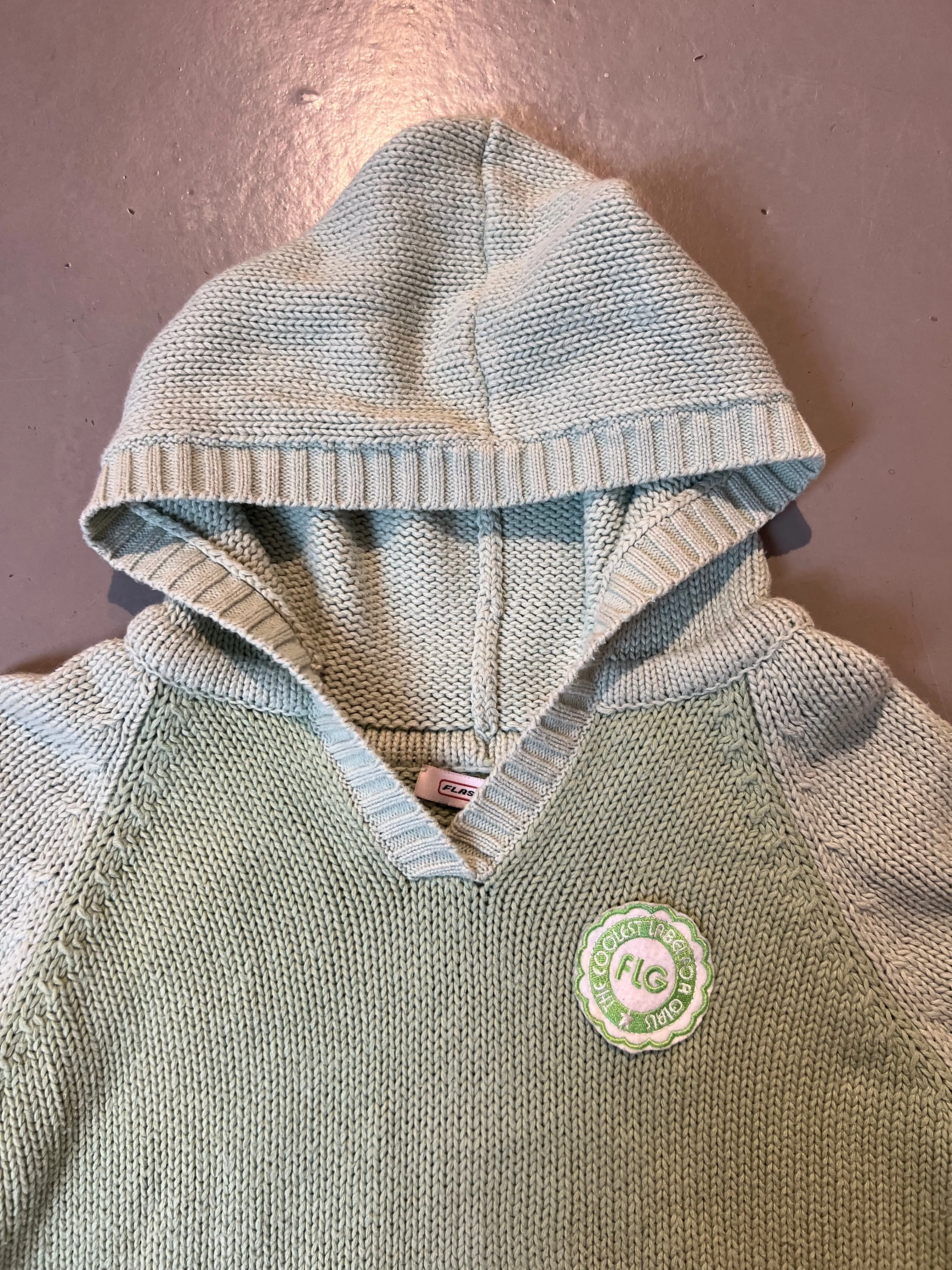 Vintage Green Knit Hoodie XS/S