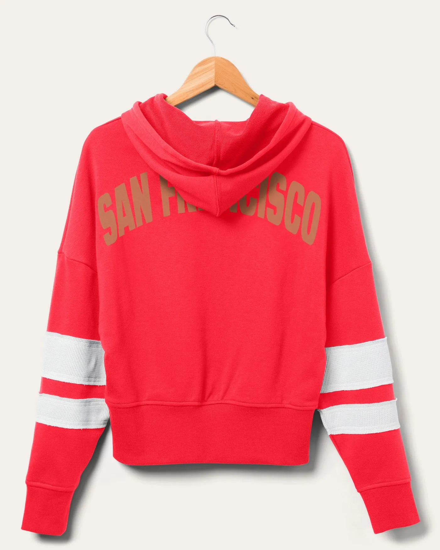 Women's NFL 49ers Sideline Striped Fleece